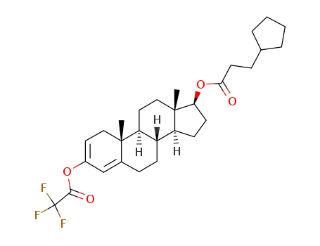 3-Cyclopentyl-propionic acid (8R,9S,10R,13S,14S,17S)-10,13-dimethyl-3-(2,2,2-trifluoro-acetoxy)-6,7,8,9,10,11,12,13,14,15,16,17-dodecahydro-1H-cyclopenta[a]phenanthren-17-yl ester