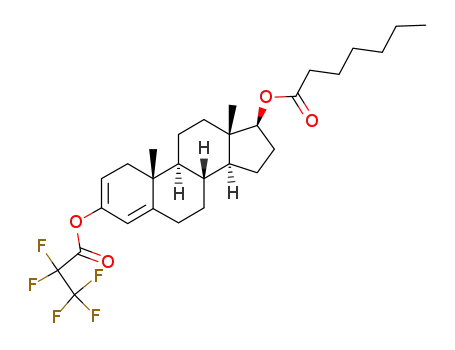 Heptanoic acid (8R,9S,10R,13S,14S,17S)-10,13-dimethyl-3-(2,2,3,3,3-pentafluoro-propionyloxy)-6,7,8,9,10,11,12,13,14,15,16,17-dodecahydro-1H-cyclopenta[a]phenanthren-17-yl ester
