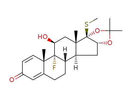 9α-fluoro-11β-hydroxy-16α,17α-isopropylidenedioxy-17β-(methylthio)androsta-1,4-dien-3-one