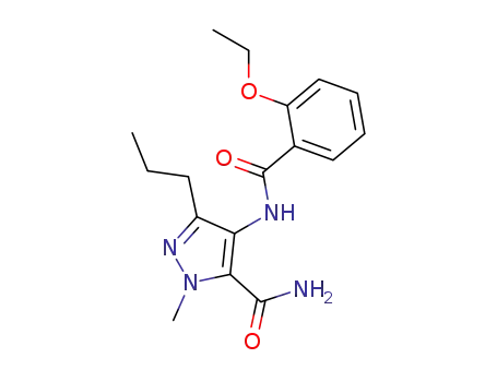 Molecular Structure of 139756-03-9 (4-(2-Ethoxy benzamido)-1-methyl-3-n-propyl pyrazole-5-carboxamide.)