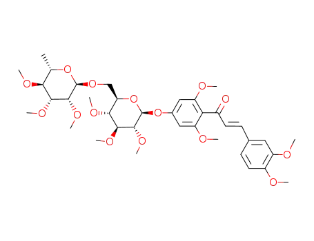 3,4,2',6'-tetramethoxy-4'-[O2,O3,O4-trimethyl-O6-(tri-O-methyl-α-L-rhamnopyranosyl)-β-D-glucopyranosyloxy]-trans-chalcone