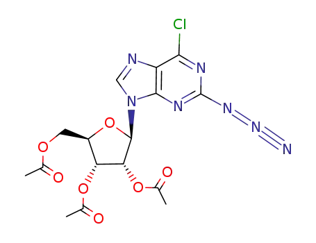 Acetic acid (2R,3R,4R,5R)-4-acetoxy-5-acetoxymethyl-2-(2-azido-6-chloro-purin-9-yl)-tetrahydro-furan-3-yl ester