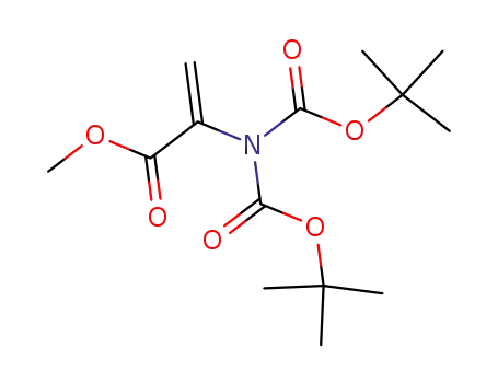 Molecular Structure of 201338-62-7 (2-Propenoic acid, 2-[bis[(1,1-dimethylethoxy)carbonyl]amino]-, methyl
ester)