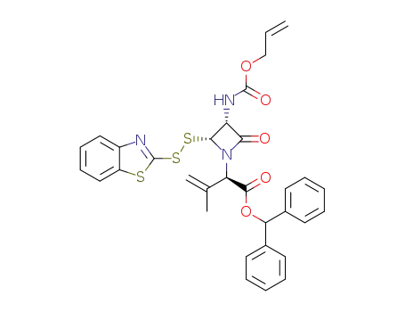 (R)-benzhydryl 2-((2R,3R)-3-(allyloxycarbonyl)amino-2-(benzo[d]thiazol-2-yldisulfanyl)-4-oxoazetidin-1-yl)-3-methylbut-3-enoate