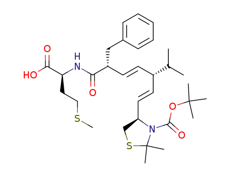 (2R,3E,5S,6E)-2-(phenylmethyl)-5-isopropyl-7-<(5R)-N-<(tert-butyloxy)carbonyl>-2,2-dimethyl-4-thiazolidinyl>-2,6-heptadienyl methionine