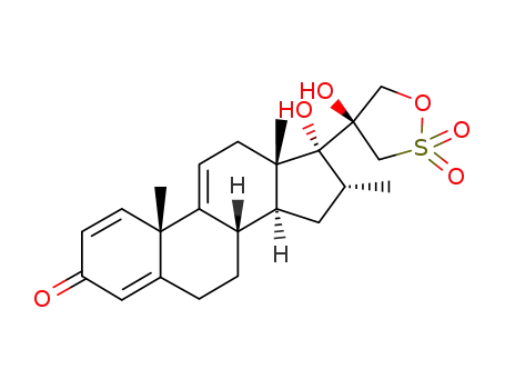 17α-hydroxy-17β-(4-(R)-hydroxy-2,2-dioxido-1,2-oxathiolan-4-yl)-16α-methylandrosta-1,4,9(11)-triene-3-one