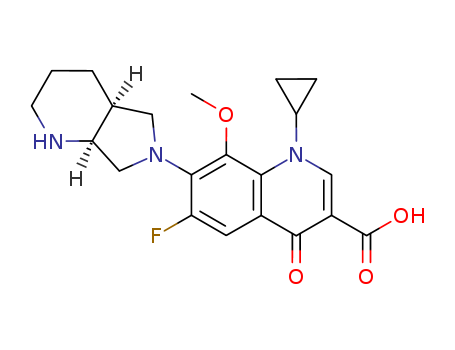 151096-09-2,Moxifloxacin,3-Quinolinecarboxylicacid,1-cyclopropyl-6-fluoro-1,4-dihydro-8-methoxy-7-(octahydro-6H-pyrrolo[3,4-b]pyridin-6-yl)-4-oxo-,(4aS-cis)-;Izilox;Moxifloxacine;Vigamox;Moxifloxacin;