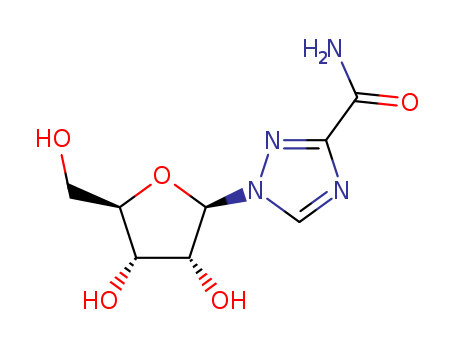 36791-04-5,Ribavirin,Tribavirin;Ribavirin (JAN/USP);Virazole;Ribamide;Virazid;1,2,4-Triazole-3-carboxamide, 1-.beta.-D-ribofuranosyl-;Vilona;1H-1,2,4-Triazole-3-carboxamide, 1-.beta.-D-ribofuranosyl-;ICN 1229;1-.beta.-D-Ribofuranosyl-1H-1,2, 4-triazole-3-carboxamide;Rebetol;Virazole (TN);Rebretron;1-[3,4-dihydroxy-5-(hydroxymethyl)oxolan-2-yl]-1,2,4-triazole-3-carboxamide;ICN-1229;1-.beta.-D-Ribofuranosyl-1,2,4-triazolo-3-carboxamide;Ribamidil;Copegus;1-[(2R,3R,4R,5R)-3,4-dihydroxy-5-(hydroxymethyl)oxolan-2-yl]-1,2,4-triazole-3-carboxamide; 1-[(2R,5S)-5-(hydroxymethyl)-2,5-dihydrofuran-2-yl]-5-methyl-pyrimidine-2,4-dione;RTCA;RTC;RBV;1H-1,2,4-Triazole-3-carboxamide,1-a-Dribofuranosyl-;1-[(2R,3R,4R,5R)-3,4-dihydroxy-5-(hydroxymethyl)oxolan-2-yl]-1,2,4-triazole-3-carboxamide;RCTA;Viramid;Ribavirin (Virazole);1-β-d-ribofuranosyl-1,2,4-triazole-3-carboxamide;Ribavirin EP5;