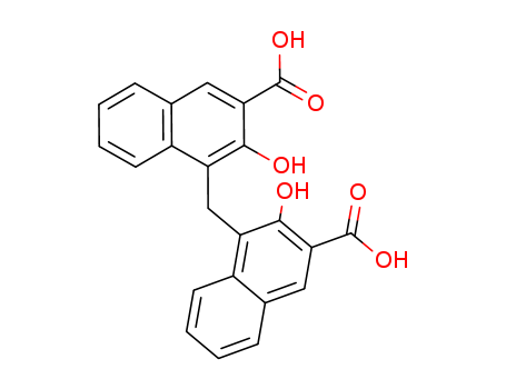 130-85-8,Pamoic acid,2-Naphthoicacid, 4,4'-methylenebis[3-hydroxy- (6CI,7CI,8CI);2,2'-Dihydroxy-1,1'-dinaphthylmethane-3,3'-dicarboxylic acid;4,4'-Methylenebis(3-hydroxy-2-naphthalenecarboxylic acid);4,4'-Methylenebis[3-hydroxy-2-naphthoic acid];Bis(2-hydroxy-3-carboxy-1-naphthyl)methane;Embonic acid;KG 122;NSC 30188;NSC 40132;