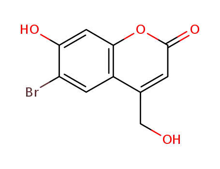Molecular Structure of 223420-41-5 (6-bromo-7-hydroxy-4-(hydroxymethyl)-2H-chromen-2-one)