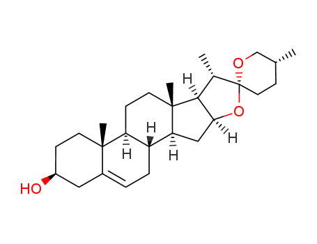 512-04-9,diosgenin,25D-Spirost-5-en-3b-ol (6CI,7CI);Spirost-5-en-3b-ol, (25R)- (8CI);(25R)-Spirost-5-en-3b-ol;25a-Spirost-5-en-3b-ol;NSC 33396;Nitogenin;