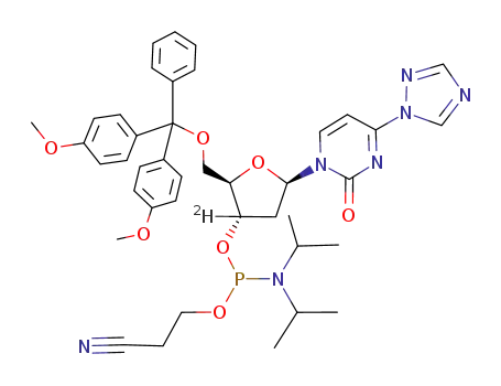 5'-O-(4,4'-dimethoxytrityl)-3'-O-[(2-cyanoethoxy)(N,N-diisopropylamino)phosphino]-3'-deutero-4-(1,2,4-triazolo)uridine