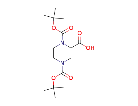 Molecular Structure of 181955-79-3 (1,4-Bis(N-Boc)piperazine-2-carboxylic acid)