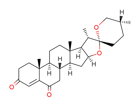 Molecular Structure of 3730-84-5 ((25R)-Spirost-4-en-3,6-dione)