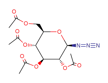 Molecular Structure of 13992-25-1 (1-AZIDO-2,3,4,6-TETRA-O-ACETYL-BETA-D-GLUCOSE)