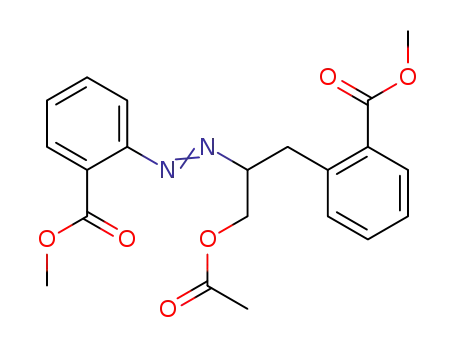 Molecular Structure of 906097-05-0 (Benzoic acid,
2-[3-(acetyloxy)-2-[[2-(methoxycarbonyl)phenyl]azo]propyl]-, methyl ester)