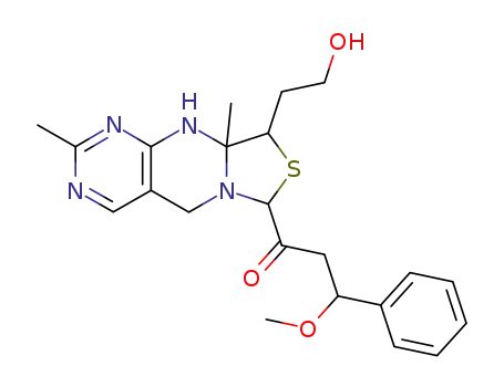 1-[9-(2-hydroxy-ethyl)-2,9a-dimethyl-5,9,9a,10-tetrahydro-pyrimido[4,5-d]thiazolo[3,4-a]pyrimidin-7-yl]-3-methoxy-3-phenyl-propan-1-one