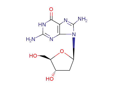 Molecular Structure of 13389-04-3 (Guanosine,8-amino-2'-deoxy-)