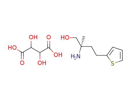 (2R)-amino-2-methyl-4-thiophen-2-ylbutan-1-ol 1/2D-(-)-tartrate