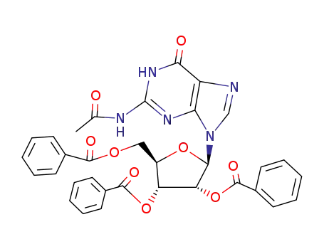 Molecular Structure of 17494-84-7 (Guanosine, N-acetyl-, 2',3',5'-tribenzoate)