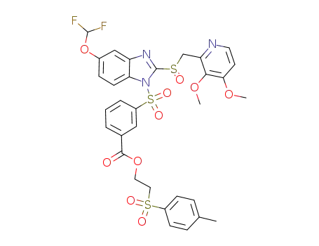 3-[5-difluoromethoxy-2-{(3,4-dimethoxy-pyridin-2-yl)-methanesulfinyl}-benzimidazole-1-sulfonyl]benzoic acid 2-(toluene-4-sulfonyl)ethyl ester