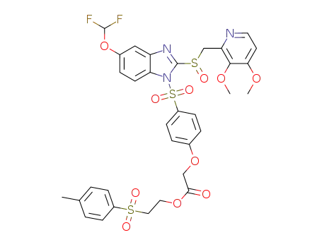 4-[5-difluoromethoxy-2-{(3,4-dimethoxypyridin-2-yl)methanesulfinyl}benzimidazole-1-sulfonyl]phenoxyacetic acid 2-(toluene-4-sulfonyl)ethyl ester