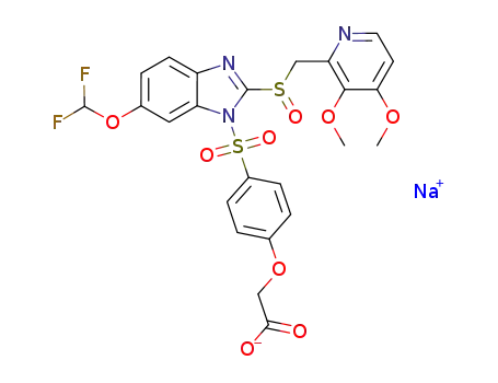 4-[6-difluoromethoxy-2-{(3,4-dimethoxypyridin-2-yl)methanesulfinyl}benzimidazole-1-sulfonyl]phenoxyacetic acid sodium salt