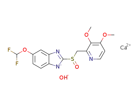 clcium {[5-(difluoromethoxy)]-2-[(3,4-dimethoxy-2-pyridinyl)methylsulphinyl]-1H-benzimidazolide} hydroxy