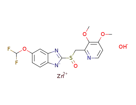 zinc {[5-(difluoromethoxy)]-2-[(3,4-dimethoxy-2-pyridinyl)methylsulphinyl]-1H-benzimidazolide} hydroxy