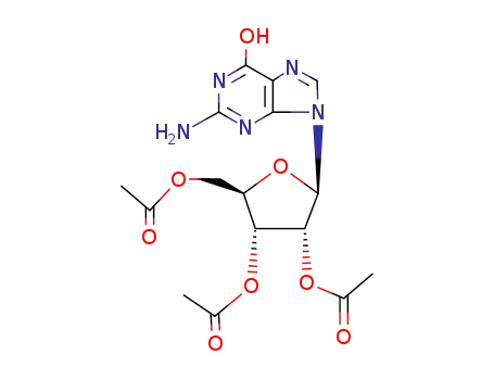 2-amino-6-hydroxyl-9-(2',3',5'-tri-O-acetyl-β-D-ribofuranosyl)purine