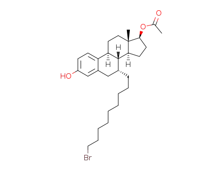 Molecular Structure of 875573-66-3 ((7a,17b)-7-(9-Bromononyl)-estra-1,3,5(10)-triene-3,17-diol 17-acetate)