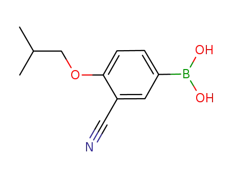 Molecular Structure of 876918-32-0 (Boronic acid, [3-cyano-4-(2-methylpropoxy)phenyl]-)