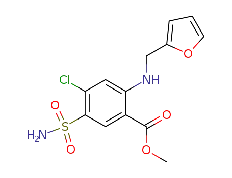 Molecular Structure of 4793-48-0 (Benzoic acid, 5-(aminosulfonyl)-4-chloro-2-[(2-furanylmethyl)amino]-,
methyl ester)