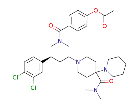 4-({[(2S)-2-(3,4-dichlorophenyl)-4-{4'-[(-N,N-dimethylamino)-carbonyl]1,4'-bipiperidin-1'-yl}butyl](methyl)amino}carbonyl)phenyl acetate