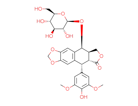 Molecular Structure of 23363-35-1 (4'-Demethylepipodophyllotoxin-9 beta-glucopyranoside)