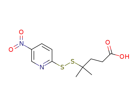 Molecular Structure of 663598-96-7 (Pentanoic acid, 4-methyl-4-[(5-nitro-2-pyridinyl)dithio]-)