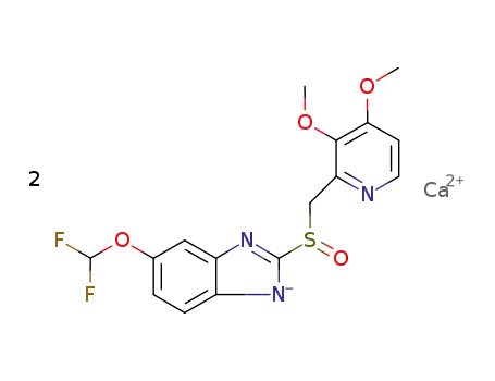calcium bis{[5-(difluoromethoxy)]-2-[(3,4-dimethoxy-2-pyridinyl)-methylsulphinyl]-1H-benzimidazolide}