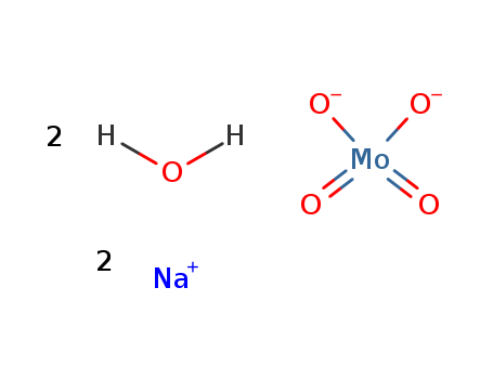 7631-95-0,Sodium molybdate,Molybdate(MoO42-), disodium, (T-4)- (9CI);Molybdic acid (H2MoO4), disodium salt (8CI);Disodium molybdate;Disodium molybdate (Na2MoO4);Disodium tetraoxomolybdate;Disodium tetraoxomolybdate(2-);Molybdenum sodium oxide (MoNa2O4);Molybdenumsodium oxide (Na2MoO4);NSC 77389;Sodium molybdate(Na2MoO4);Sodium molybdenate (Na2MoO4);Sodium molybdenum oxide (Na2MoO4);Sodium tetraoxomolybdate(2-);
