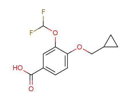 Molecular Structure of 162401-69-6 (Benzoic acid, 4-(cyclopropylMethoxy)-3-(difluoroMethoxy)-)