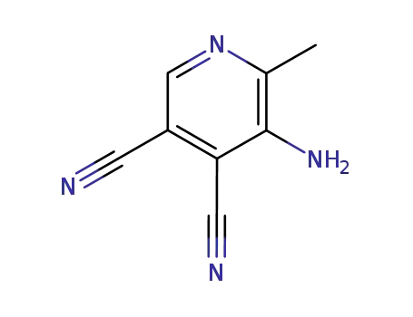 Molecular Structure of 71058-42-9 (3,4-Pyridinedicarbonitrile,  5-amino-6-methyl-)