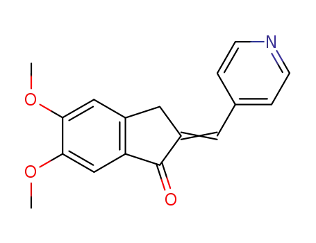 Molecular Structure of 4803-74-1 (5,6-Dimethoxy-2-(pyridine-4-yl)methylene-indan-1-one)
