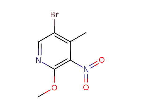 Molecular Structure of 884495-14-1 (5-Bromo-2-methoxy-4-methyl-3-nitropyridine)