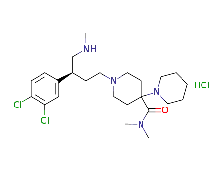 1'-[(3S)-3-(3,4-dichlorophenyl)-4-(methylamino)butyl]-N,N-dimethyl-1,4'-bipiperidine-4'-carboxamide hydrochloride
