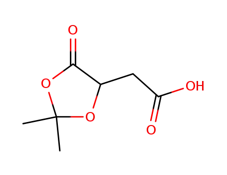 Molecular Structure of 114458-03-6 (1,3-Dioxolane-4-acetic  acid,2,2-dimethyl-5-oxo-)
