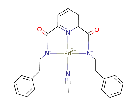 (N,N'-bis(2-phenylethyl)-2,6-pyridinedicarboxamidato)(η1-acetonitrile)palladium(II)