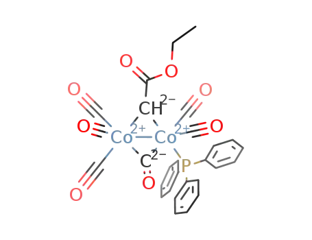 [μ2-(ethoxycarbonyl(methylene))-μ2-(carbonyl)-(tricarbonyl-cobalt)-(triphenylphosphane-dicarbonyl-cobalt) (Co-Co)]
