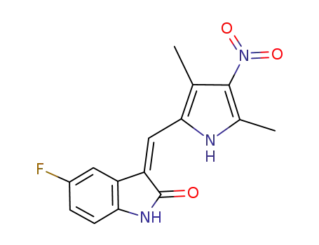 (3Z)-[(3,5-dimethyl-4-nitro-1-hydropyrrol-2-yl)methylene]-5-fluoro-indol-2-one