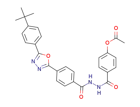 4-(2-(4-(5-(4-tert-butylphenyl)-1,3,4-oxadiazol-2-yl)benzoyl)hydrazinecarbonyl)phenyl acetate
