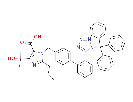 1H-Imidazole-5-carboxylic acid, 4-(1-hydroxy-1-methylethyl)-2-propyl-1-[[2'-[1-(triphenylmethyl)-1H-tetraz ol-5-yl][1,1'-biphenyl]-4-yl]methyl]-(761404-85-7)