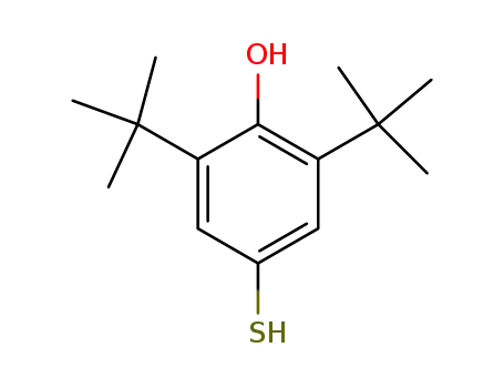 Molecular Structure of 950-59-4 (2,6-Di-tert-butyl-4-mercaptophenol)